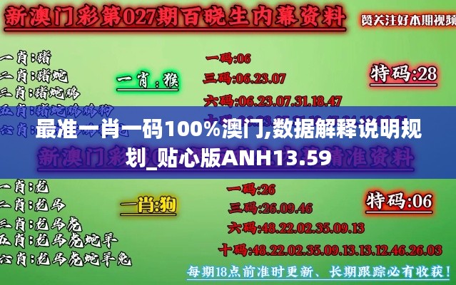 最准一肖一码100%澳门,数据解释说明规划_贴心版ANH13.59