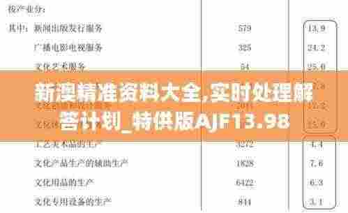 新澳精准资料大全,实时处理解答计划_特供版AJF13.98