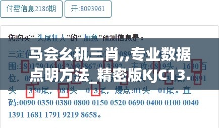 马会幺机三肖,,专业数据点明方法_精密版KJC13.75