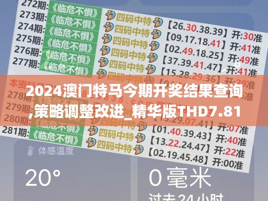 2024澳门特马今期开奖结果查询,策略调整改进_精华版THD7.81