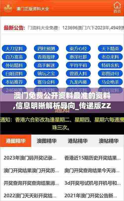 澳门免费公开资料最准的资料,信息明晰解析导向_传递版ZZY7.49