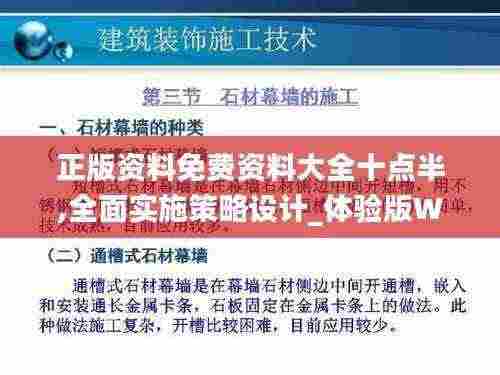 正版资料免费资料大全十点半,全面实施策略设计_体验版WQE7.24