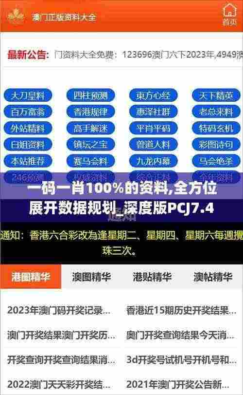 一码一肖100%的资料,全方位展开数据规划_深度版PCJ7.4