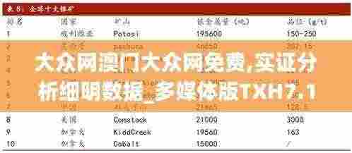 大众网澳门大众网免费,实证分析细明数据_多媒体版TXH7.19