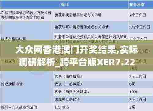 大众网香港澳门开奖结果,实际调研解析_跨平台版XER7.22