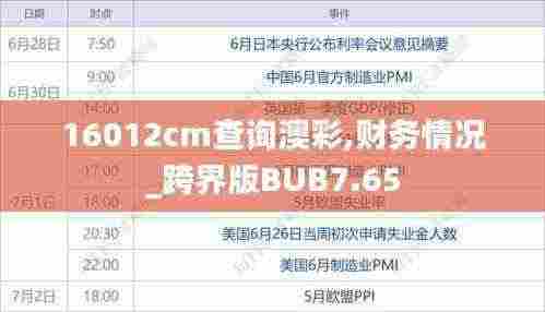 16012cm查询澳彩,财务情况_跨界版BUB7.65