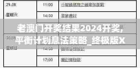 老澳门开奖结果2024开奖,平衡计划息法策略_终极版XJM7.63