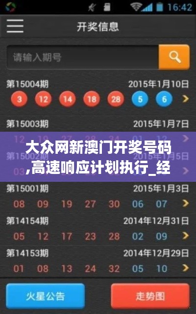 大众网新澳门开奖号码,高速响应计划执行_经典版JVD7.27
