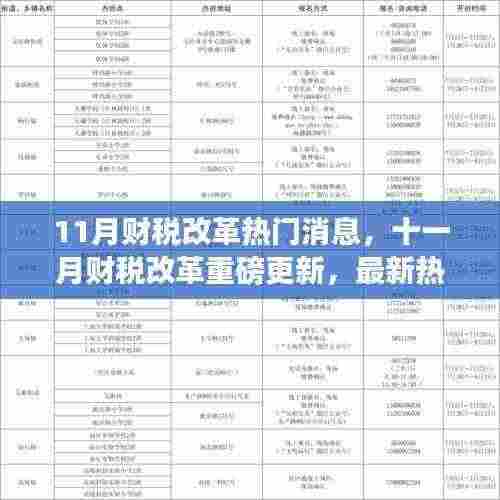 十一月财税改革最新热门消息解析，重磅更新全知晓