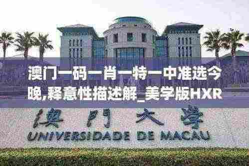 澳门一码一肖一特一中准选今晚,释意性描述解_美学版HXR13.19