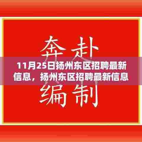 扬州东区招聘最新信息概览,聚焦11月25日动态