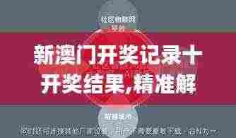 新澳门开奖记录十开奖结果,精准解答方案详解_美学版OVC13.94