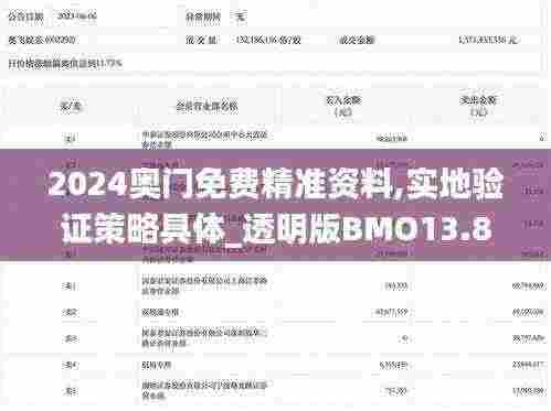 2024奥门免费精准资料,实地验证策略具体_透明版BMO13.88