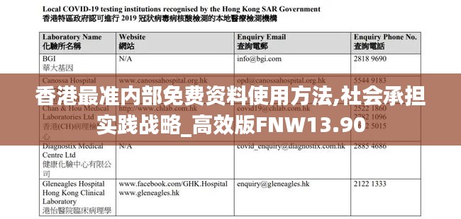 香港最准内部免费资料使用方法,社会承担实践战略_高效版FNW13.90