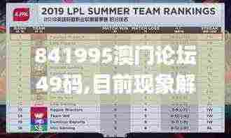 841995澳门论坛49码,目前现象解析描述_原创版OLJ13.42