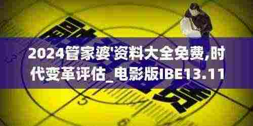 2024管家婆'资料大全免费,时代变革评估_电影版IBE13.11