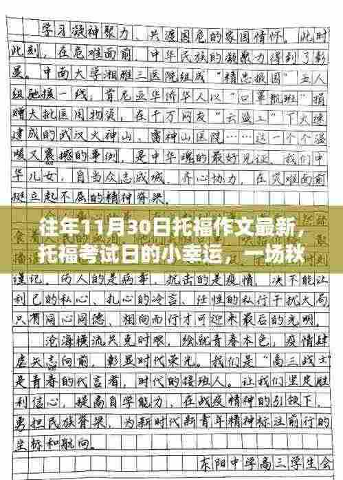 托福作文奇遇记,秋日暖阳下的幸运与最新作文解析