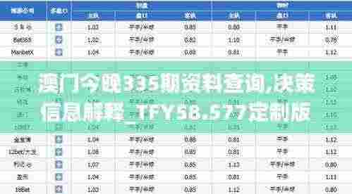 澳门今晚335期资料查询,决策信息解释_TFY58.577定制版