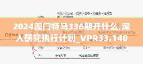 2024澳门特马336期开什么,深入研究执行计划_VPR33.140时空版