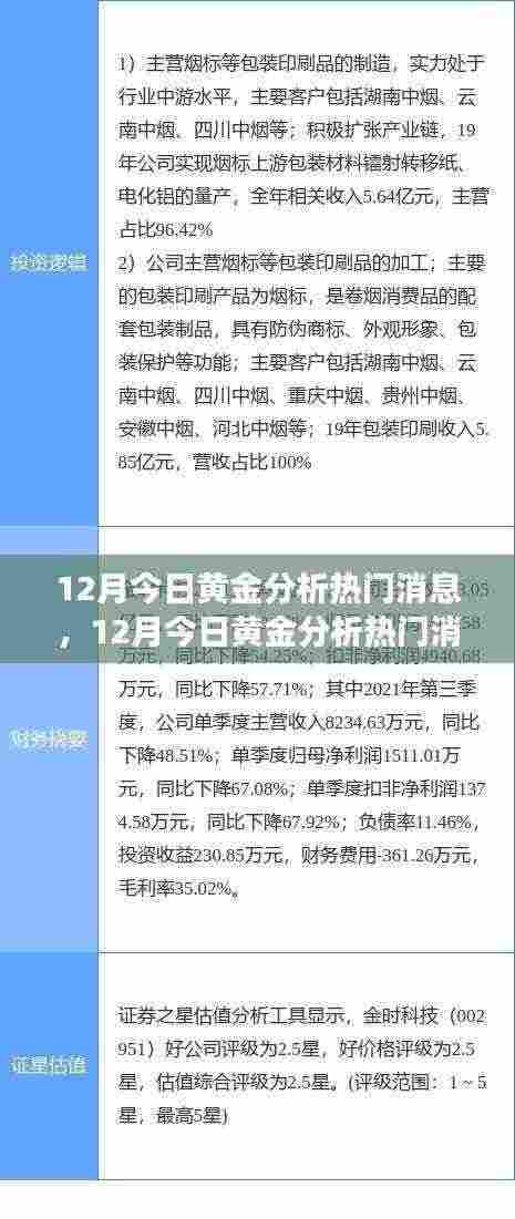 12月黄金市场分析,热门消息与市场走势下的投资前景探讨
