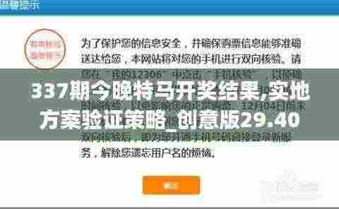337期今晚特马开奖结果,实地方案验证策略_创意版29.401-3