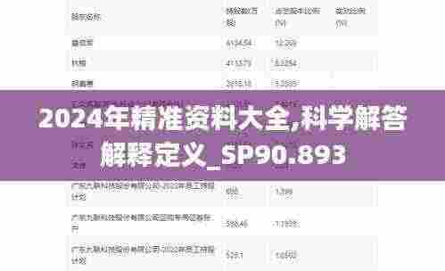 2024年精准资料大全,科学解答解释定义_SP90.893