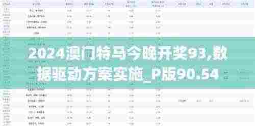 2024澳门特马今晚开奖93,数据驱动方案实施_P版90.54