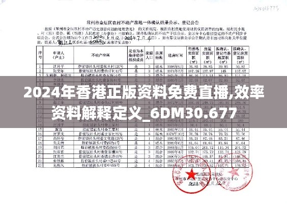 2024年香港正版资料免费直播,效率资料解释定义_6DM30.677