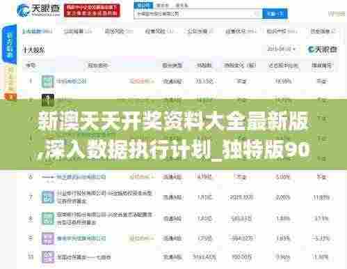 新澳天天开奖资料大全最新版,深入数据执行计划_独特版90.101