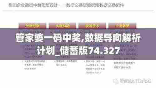 管家婆一码中奖,数据导向解析计划_储蓄版74.327
