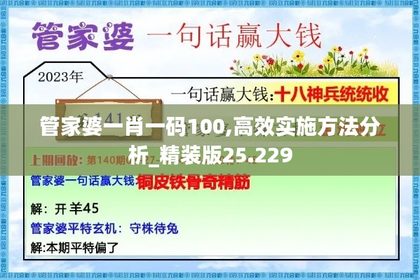 管家婆一肖一码100,高效实施方法分析_精装版25.229