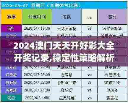 2024澳门天天开好彩大全开奖记录,稳定性策略解析_影像版19.261