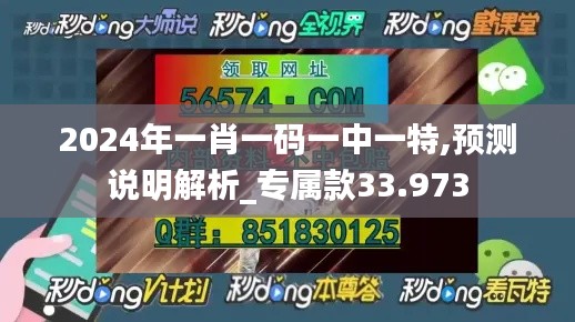 2024年一肖一码一中一特,预测说明解析_专属款33.973