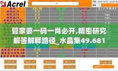 管家婆一码一肖必开,精密研究解答解释路径_水晶集49.681