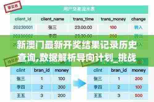 新澳门最新开奖结果记录历史查询,数据解析导向计划_挑战款25.250