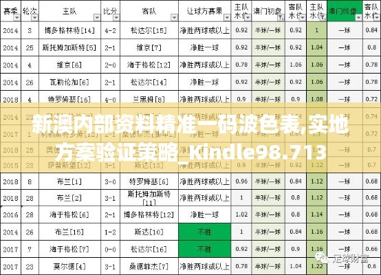 新澳内部资料精准一码波色表,实地方案验证策略_Kindle98.713