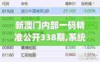 新澳门内部一码精准公开338期,系统解答解释落实_策略版65.496-7