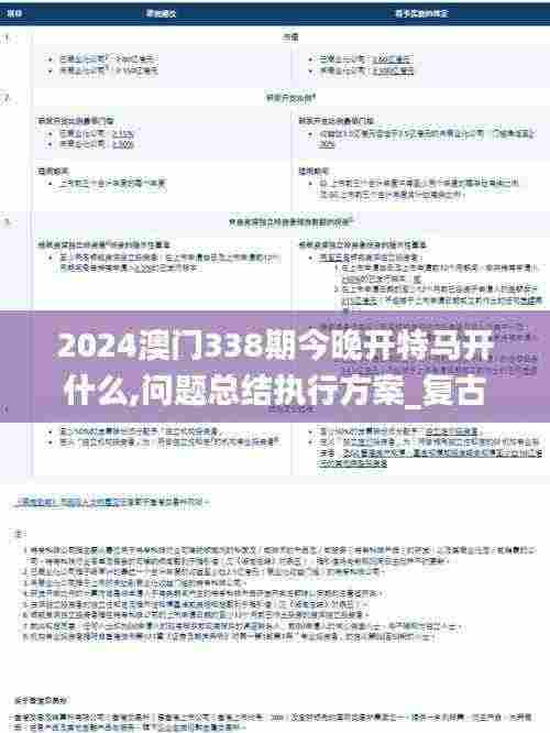 2024澳门338期今晚开特马开什么,问题总结执行方案_复古版78.816-8