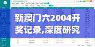 新澳门六2004开奖记录,深度研究解析说明_WP83.396-9