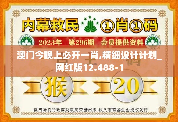 澳门今晚上必开一肖,精细设计计划_网红版12.488-1