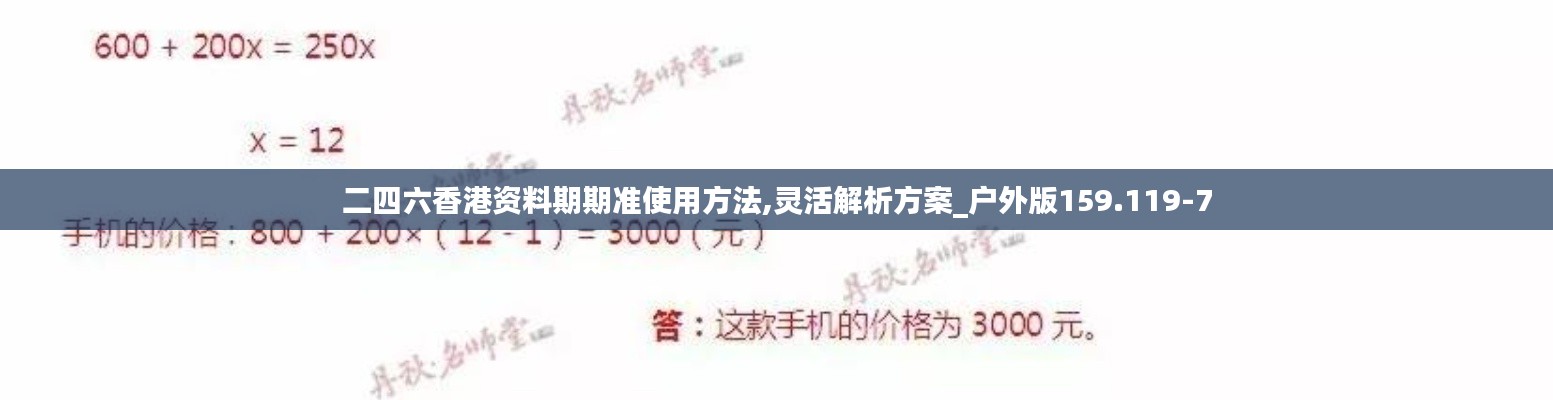 二四六香港资料期期准使用方法,灵活解析方案_户外版159.119-7