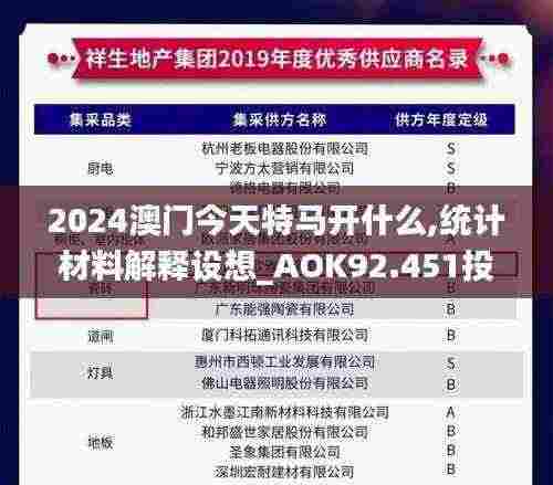 2024澳门今天特马开什么,统计材料解释设想_AOK92.451投资版