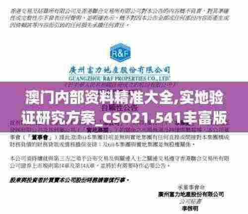 澳门内部资料精准大全,实地验证研究方案_CSO21.541丰富版