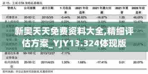 新奥天天免费资料大全,精细评估方案_YJY13.324体现版
