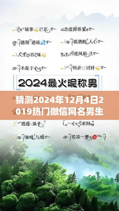 探秘自然秘境,揭秘男生微信网名之旅,预测2024年热门微信网名男生榜单