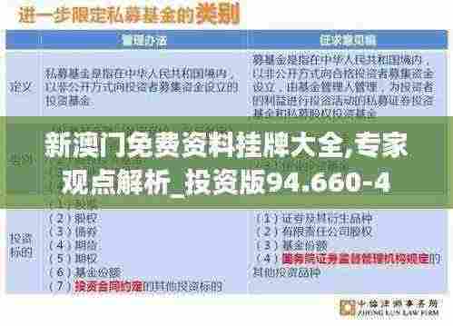 新澳门免费资料挂牌大全,专家观点解析_投资版94.660-4