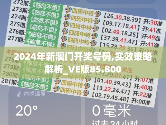 2024年新澳门开奖号码,实效策略解析_VE版85.800
