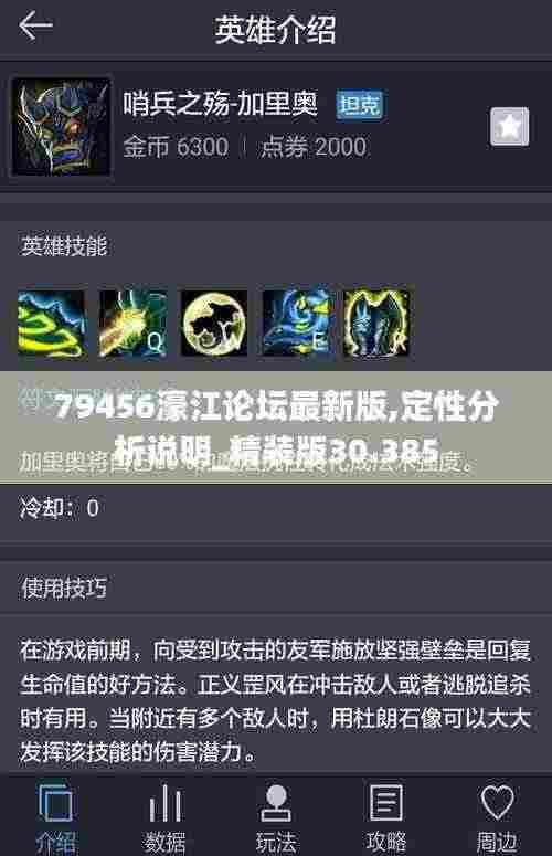 79456濠江论坛最新版,定性分析说明_精装版30.385