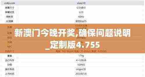 新澳门今晚开奖,确保问题说明_定制版4.755