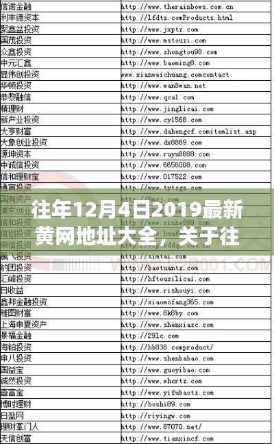 往年12月4日黄网地址回顾与反思,双刃剑效应下的网络时代警示